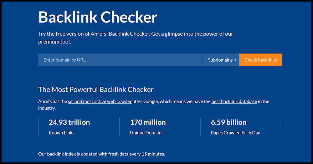 ahrefs Backlink Checker